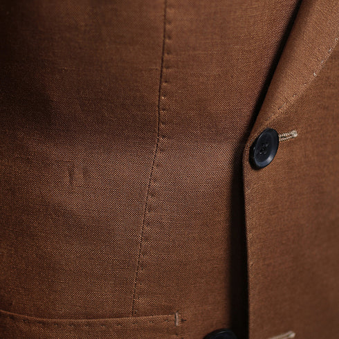 Brown Double-Breasted Linen Suit – Inspired by Classic Men’s Linen Suits Plus Size